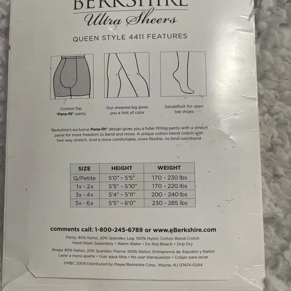 New Plus size Berkshire Ultra Sheers in Light Beige size 1X-2X .